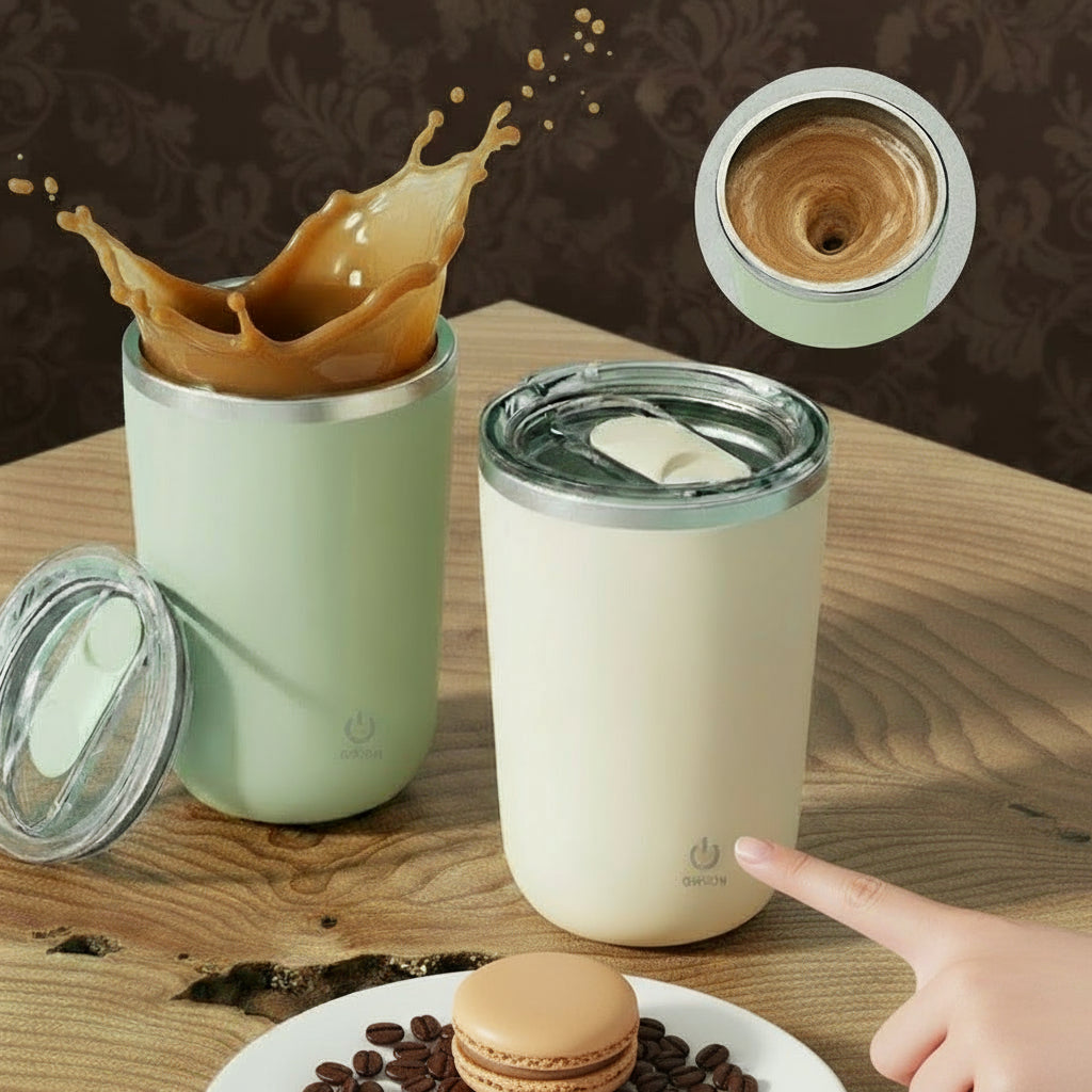Lumé Mug (350ml) Automatic Self-Stirring Stainless Steel Mug [Instant Mix]